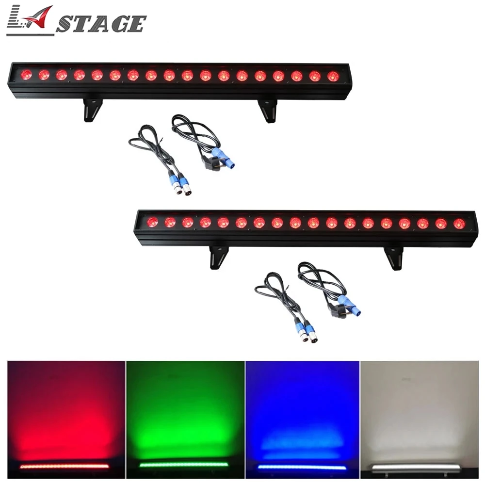 

Бесплатная доставка 2 шт./лот DMX сценическое освещение 18x10 Вт RGBW 4 в 1 светодиодный настенный светильник 15 градусов 8 каналов Светодиодный сценический проектор