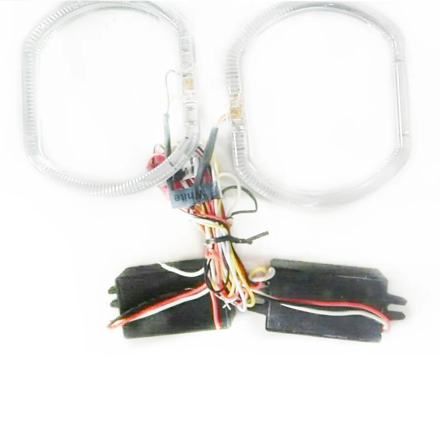 

12V 2.5 inch led running angel eyes white yellow DRL turning signal Lights dual color