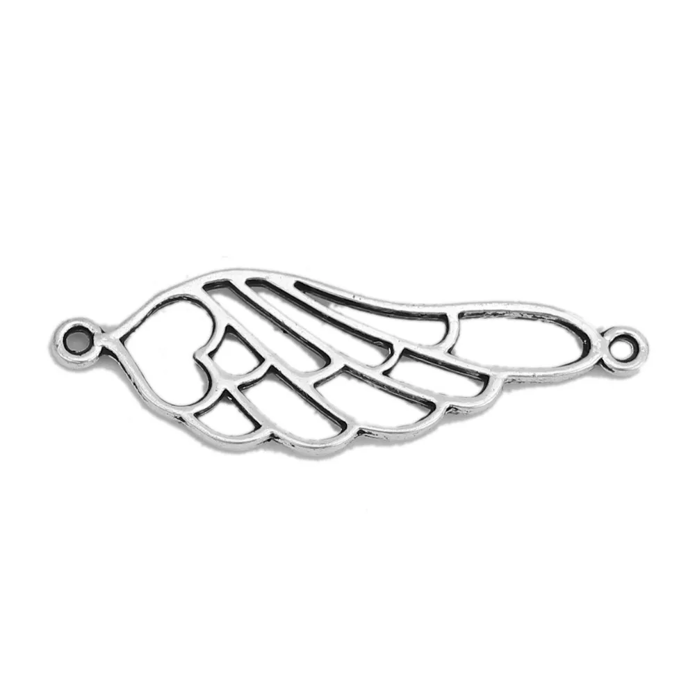 DoreenBeads разъемы из сплава цинка крыло серебряный цвет ювелирные аксессуары
