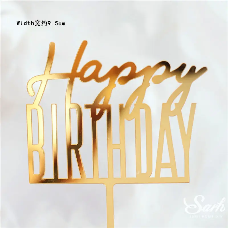 2pc birthday D 2 шт., золотой, черный, с надписью «Happy Birthday», «Oh Baby», крючок, топпер для торта, для выпечки, вечерние украшения, подарки на день Святого Валентина, юбилей, любовь - Цвет: 2pc birthday D