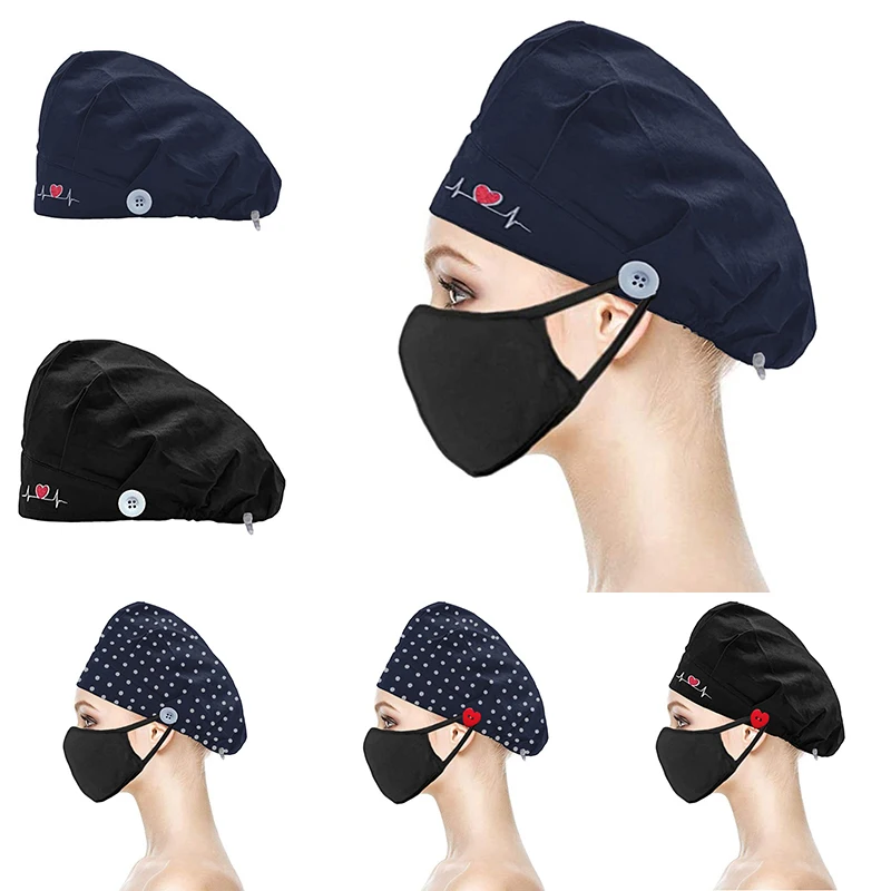 Шапочка с вышивкой в форме сердца шапочка для медсестры салона красоты аптеки