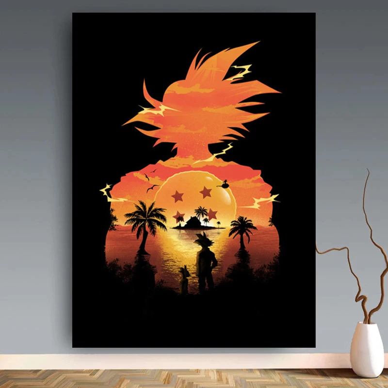 

Anime Goku Landscape Art Poster Canvas Painting for Room Home Decoration