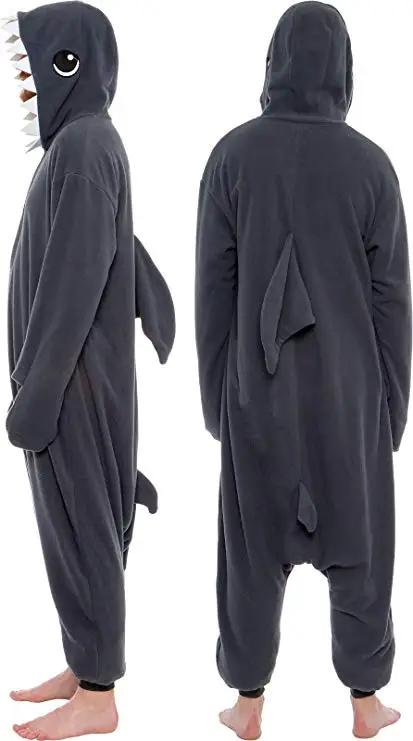 Пижама-Кигуруми для взрослых костюм косплея комбинезон в виде серой акулы лемура
