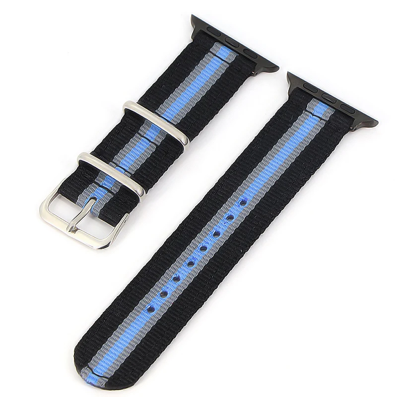 Ремешок нейлоновый Nato для iWatch 4 3 2 1 Радужный Браслет наручных часов Apple Watch Band 38 мм