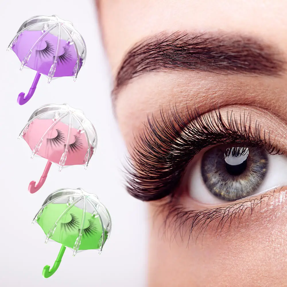 5 шт. Пластик Портативный Поддельные ресницы ящик для хранения прозрачный зонт