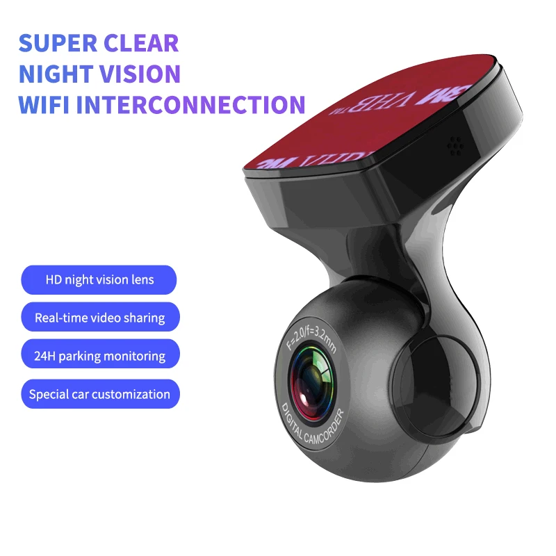 Dash Cam Видеорегистраторы для автомобилей Камера FHD 1080P зарядка через USB Ночное