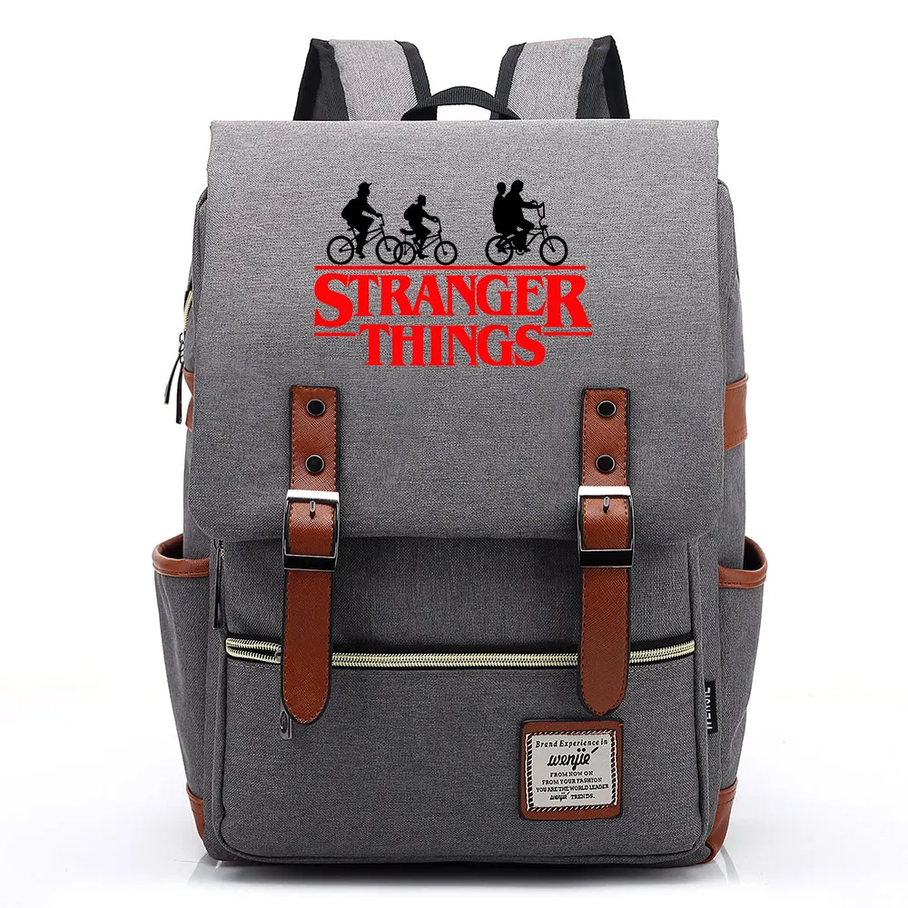 

B2006 Fashion New Stranger Things Buckle Children School bag Teenagers Student Schoolbags Women Bagpack Men Backpack