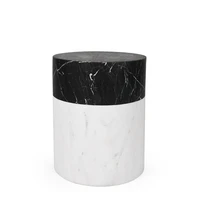 gy minimalist natural black and white marble side table creative personality solid cylinder sofa side table