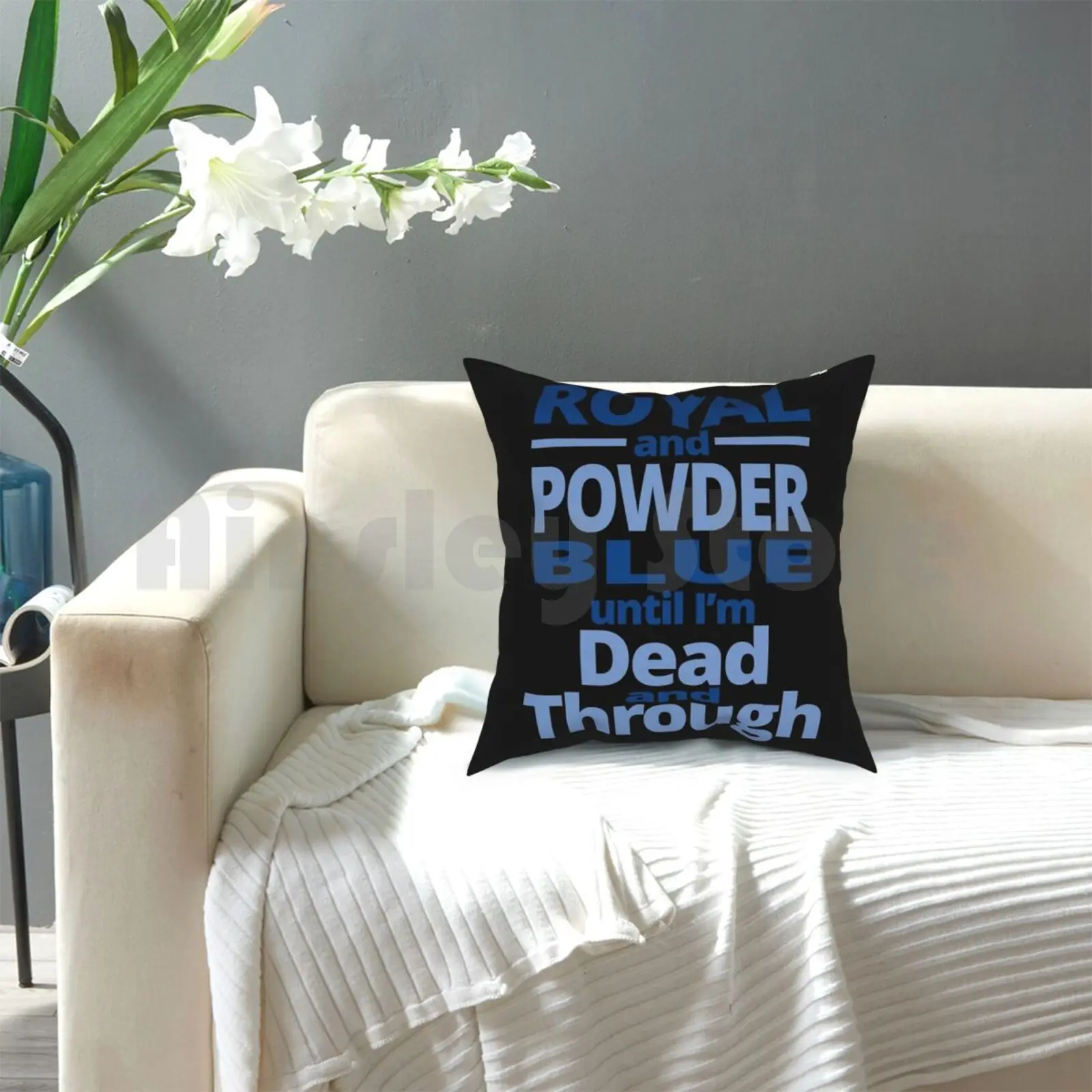 Королевский и порошковый Синий чехол-подушка с принтом домашняя мягкая диванная