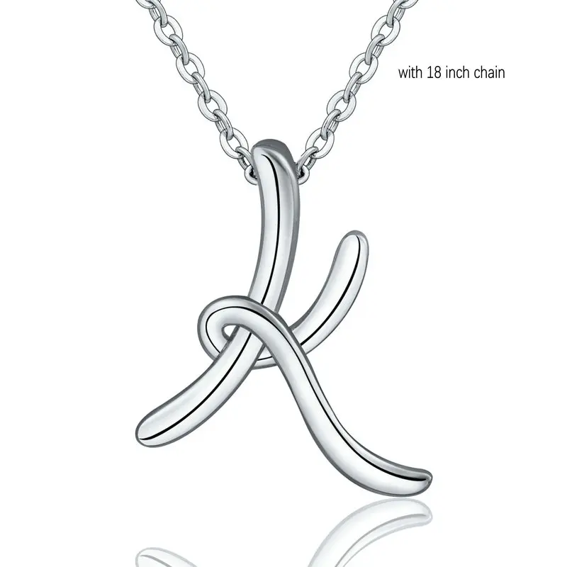 add 18 inch chain K EUDORA уникальное 925 пробы Серебряное ожерелье с подвеской в виде буквы A& B для женщин и мужчин модное персонализированное ювелирное изделие подарок для девочки CYD109 - Окраска металла: add 18 inch chain K