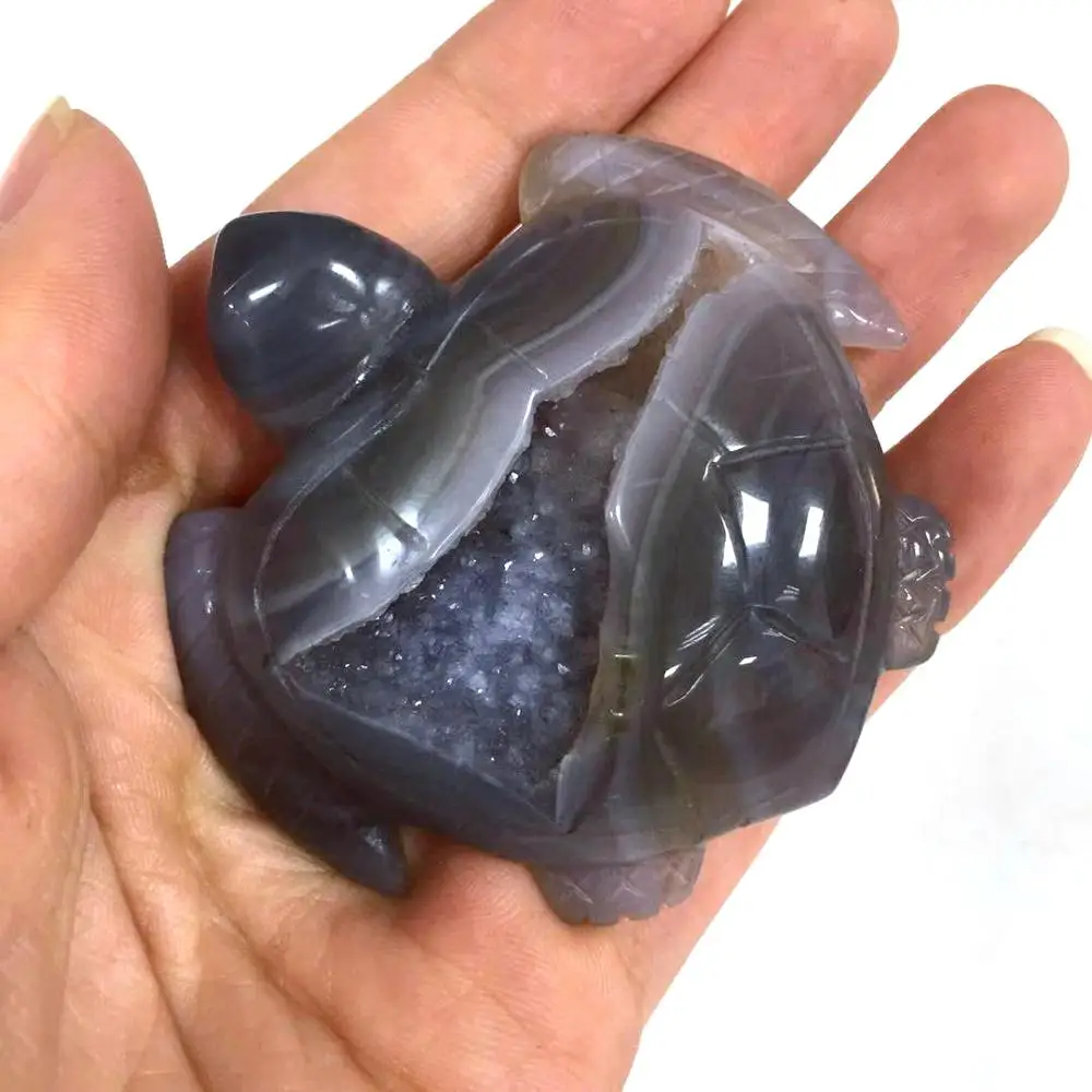 Оптовая продажа Кристалл кварц Агат Черепаха Форма фэн шуй Исцеление Рейки