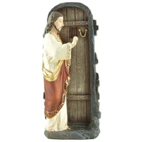resin jesus knocking at the door christ statue catholic saint figurine tabletop sculpture home decoration gift