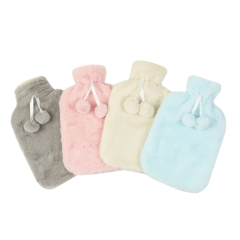 

Милый плюшевый чехол для горячей воды с 2 шариками, 1800 мл, сумка для горячей воды с защитой от ожогов, подогреватель для рук с водяным наполне...