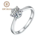 Женское кольцо из серебра 925 пробы, с муассанитом 1 карат