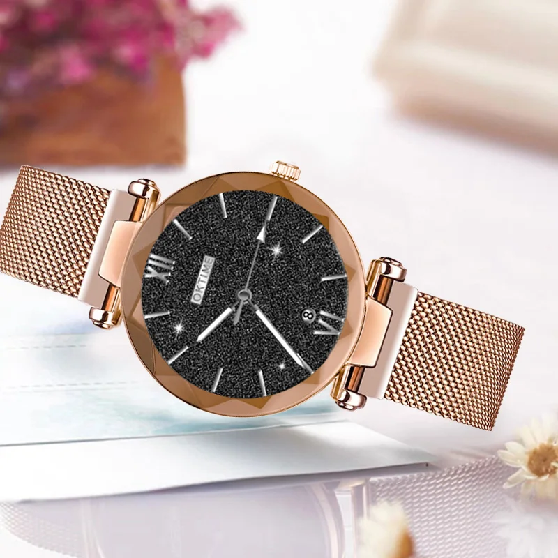 Недавно Для женщин кварцевые часы Звездное Круглый циферблат наручные с