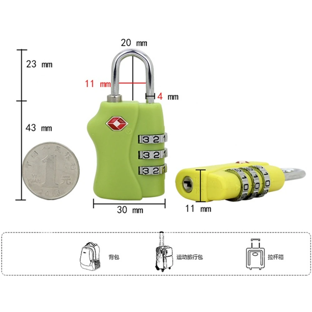 3-значный циферблат комбинационный замок с паролем миниатюрный чемодан кодовым