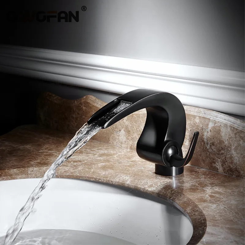 Черный кран для раковины латунный умывальника античный ванной комнаты горячий и