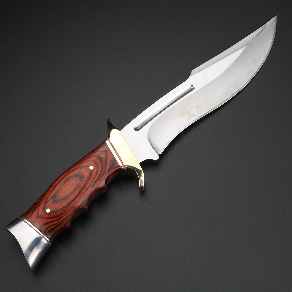 На открытом воздухе деревянная ручка ножа titanium сплав короткий нож Дикая Охота