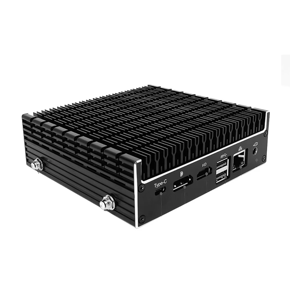 Настольный ПК без вентилятора TOPTON офисный Intel Patium 5405U 2 * DDR4 Barebone Pc Type-C 4K HTPC HDMI2.0 DP
