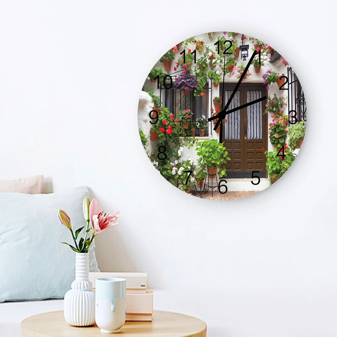 12-дюймовые модные часы Домашние Растения цветы искусство простые бесшумные