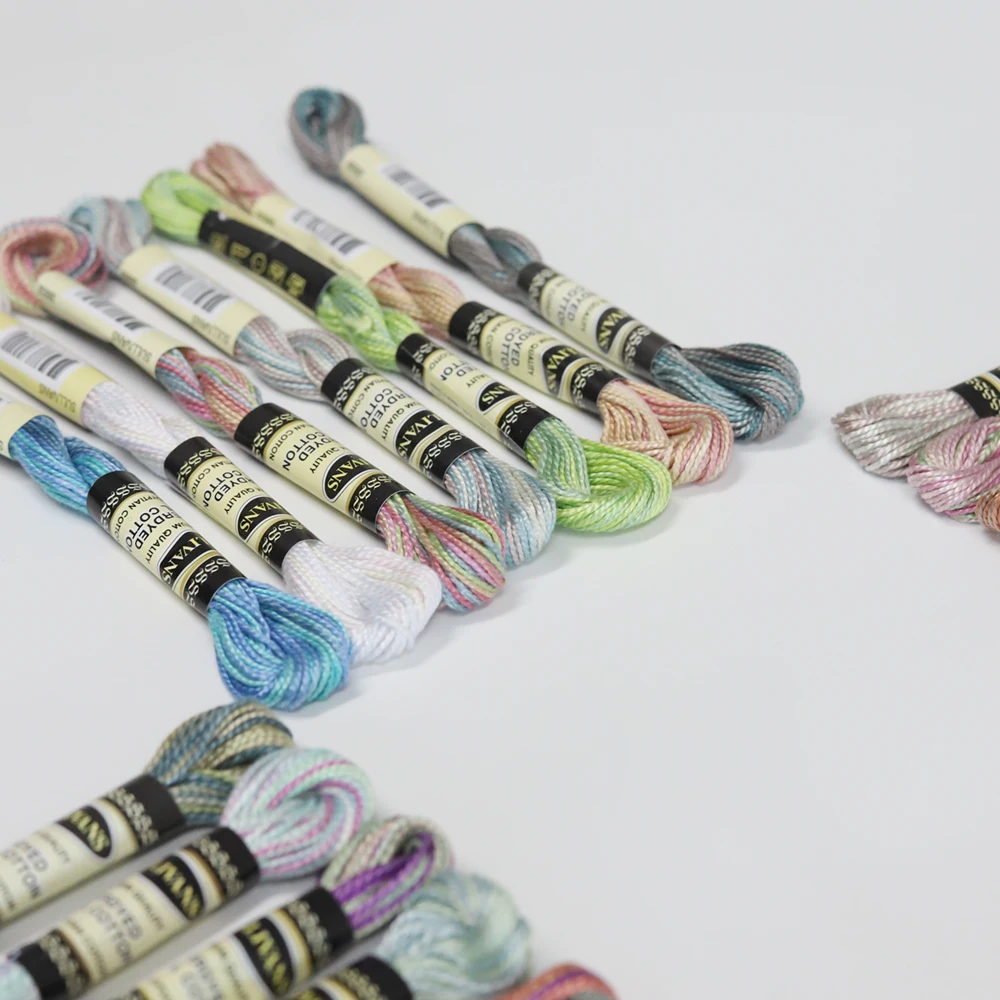 7 ярких разных цветов размер 5 хлопковая вышивка с жемчугом нить 15 ярдов 100%