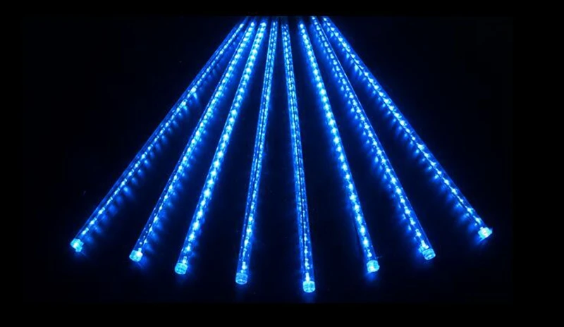 Blue Год 20 Вт, 30 Вт, 50 см метеоритный дождь Rain 8tube светодиодный Рождество Свадебная вечеринка Сад Открытый Водонепроницаемый строка светильник рождественские украшения - Испускаемый цвет: Blue
