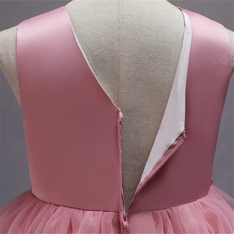 

It's YiiYa Flower Girl Dress 2019 Flowers O-neck Christmas Ball Gowns Elegant Big Bow First Communion Dresses For Girls 183