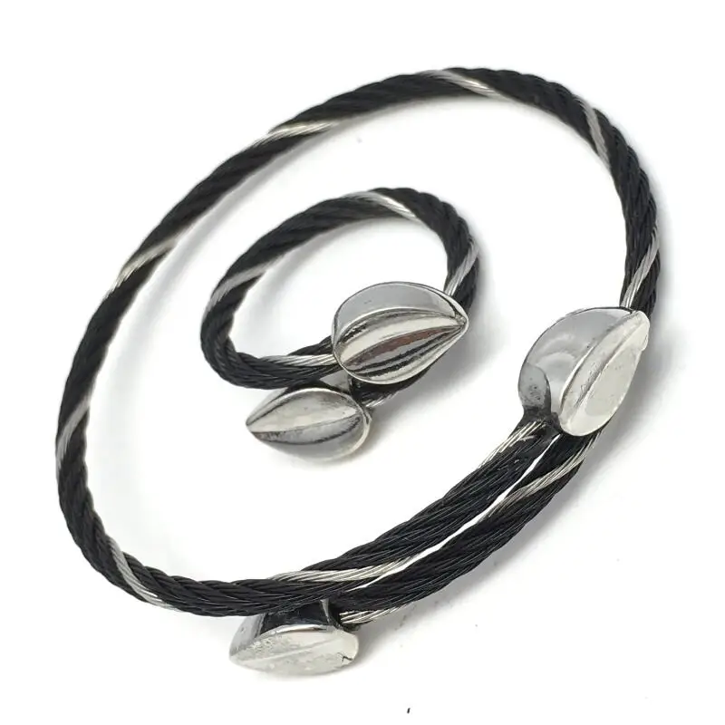 Регулируемый Комплект бижутерии LOOKER в стиле ретро браслет и кольцо из