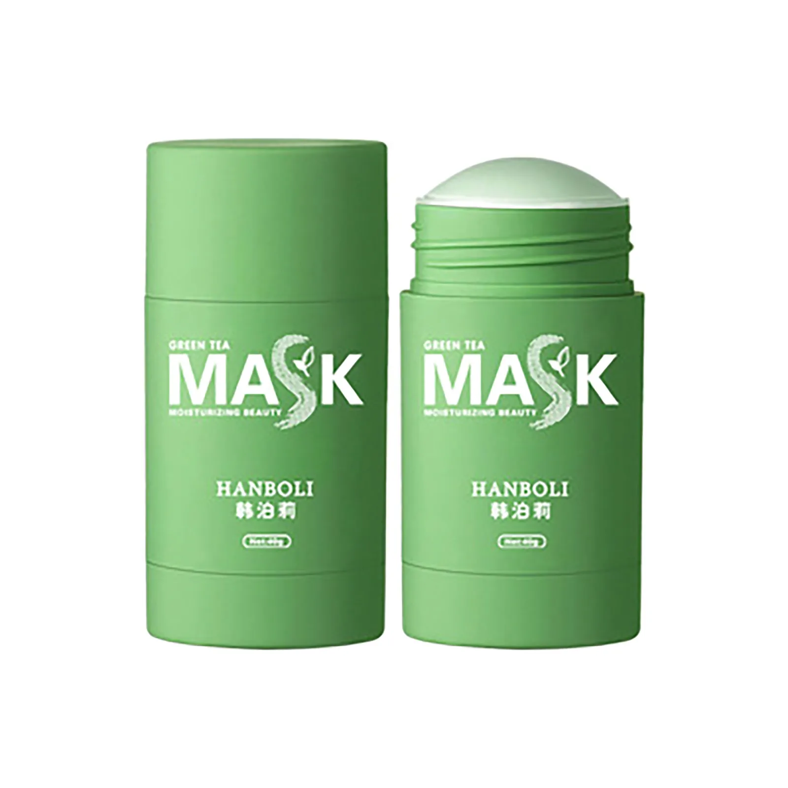 

New Green Tea Oil Control Solid Cleansing Mask Mud Mask Shrink Pores Moisturizing Anti-acne Eggplant Face Skin Care Whitening