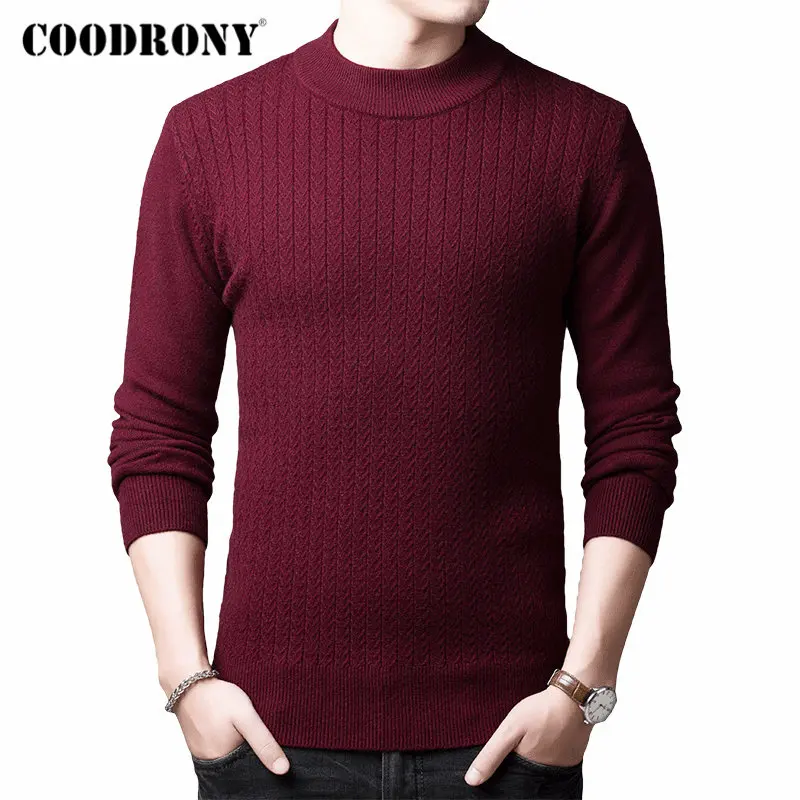 COODRONY брендовый свитер для мужчин осень зима толстый теплый кашемировый