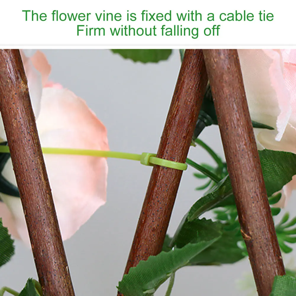 

Artificial Wooden Green Vines Expanding Trellis Retractable Simulation Trellis Fence Climbing Leaf Garden Decoration For Balcony
