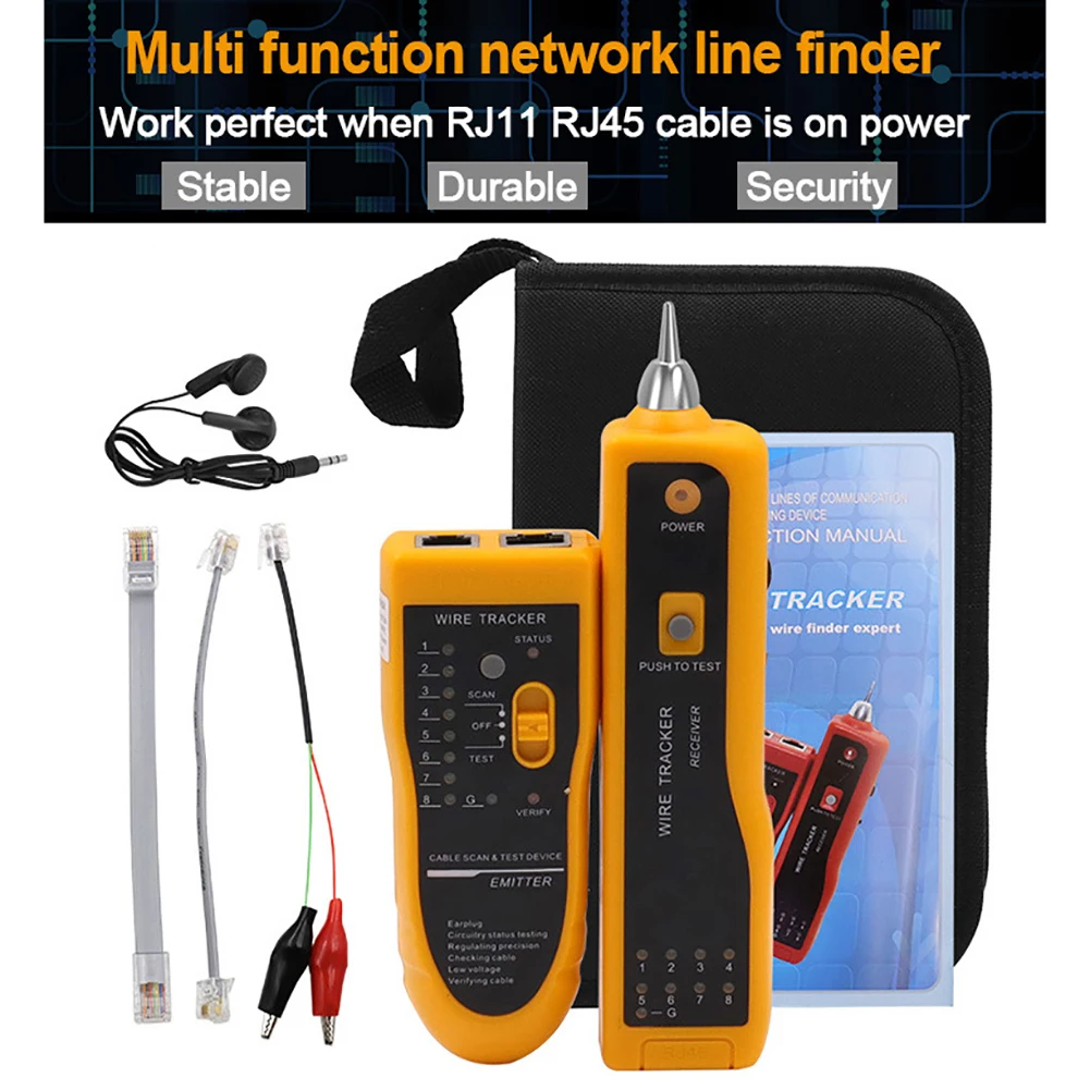 Тестер сетевого кабеля LAN диагностический тон Cat5 Cat6 RJ45 UTP STP линейный Finder RJ11