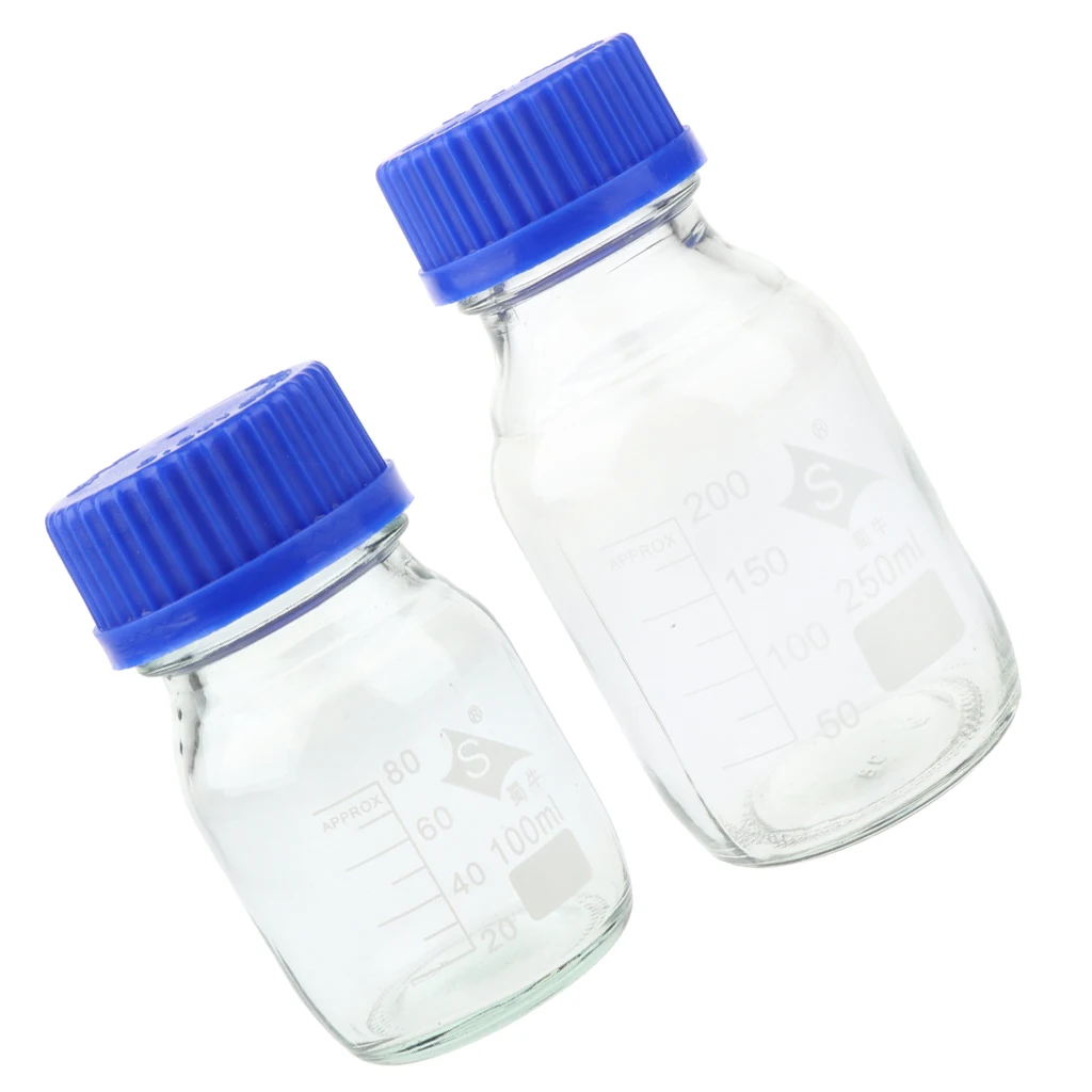 2 шт. Реактив для хранения бутылки прозрачная высокопрочная стеклянная