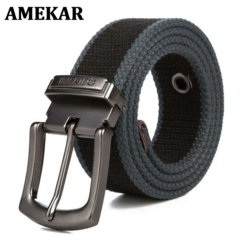 Military Tactical Canvas Belt for Men Women Metal Pin Detachable Buckle Waist Strap Belts for Jeans ceintures 130 140 150 160cm