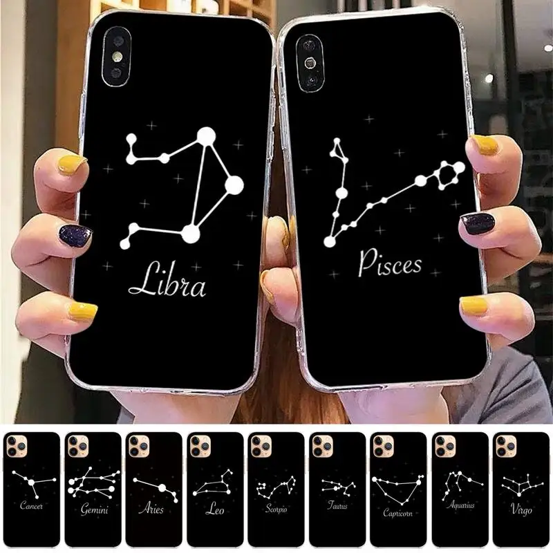 

Twelve Constellations Phone Case for iPhone 11 12 13 mini pro XS MAX 8 7 6 6S Plus X 5S SE 2020 XR case