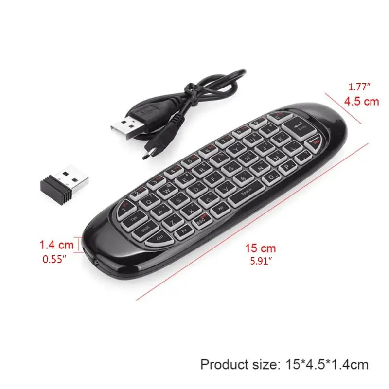 C120 RGB 7 Backlight Fly Air Mouse Wireless Backlit Keyboard G64 Rechargeable 2.4G Smart Remote Control for android Tv Box T84D |