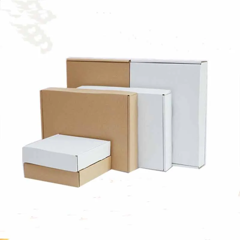 

5pc Gift Box Large White Paper Brown Cardboard Jewelry Packaging Box For Shipping Corrugated Box Thickened Paper Postal Box