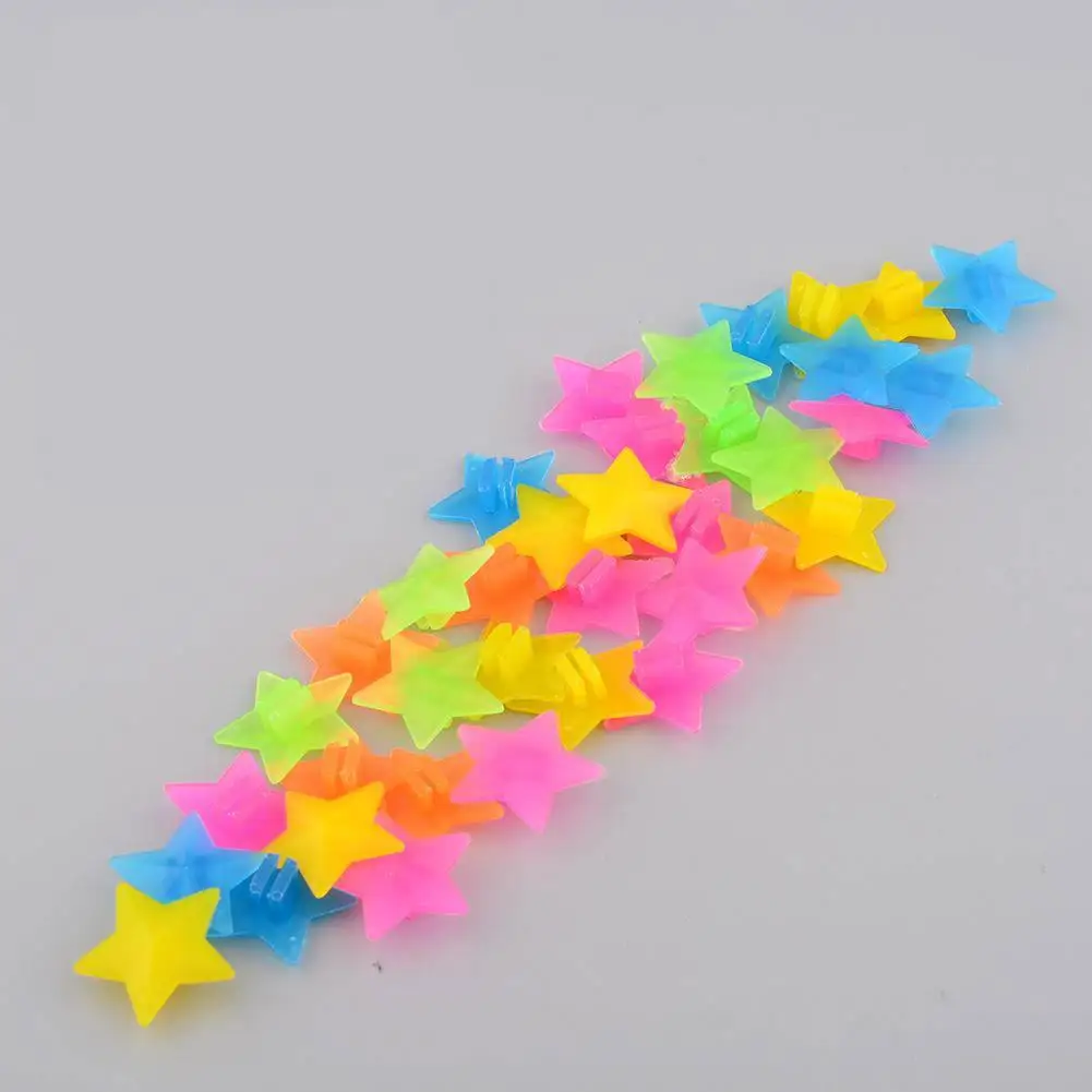 

Hot Beautiful Plastic 36Pcs Colored Multi-color Bike Spoke Stars Beads