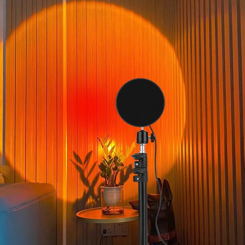 

RGB проектор заката, атмосферная лампа, светодиодный светильник, USB проектор, вращение на 360 °, лампы для фотосъемки для дома, комнаты, студии