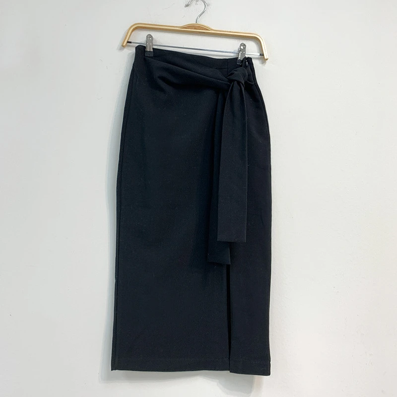 

Bodycon Female A-line Mid-calf Slit Skirts High-waist Office Lady Simple Temperament Summer 2021 Femme Faldas Solid Sexy Skirt