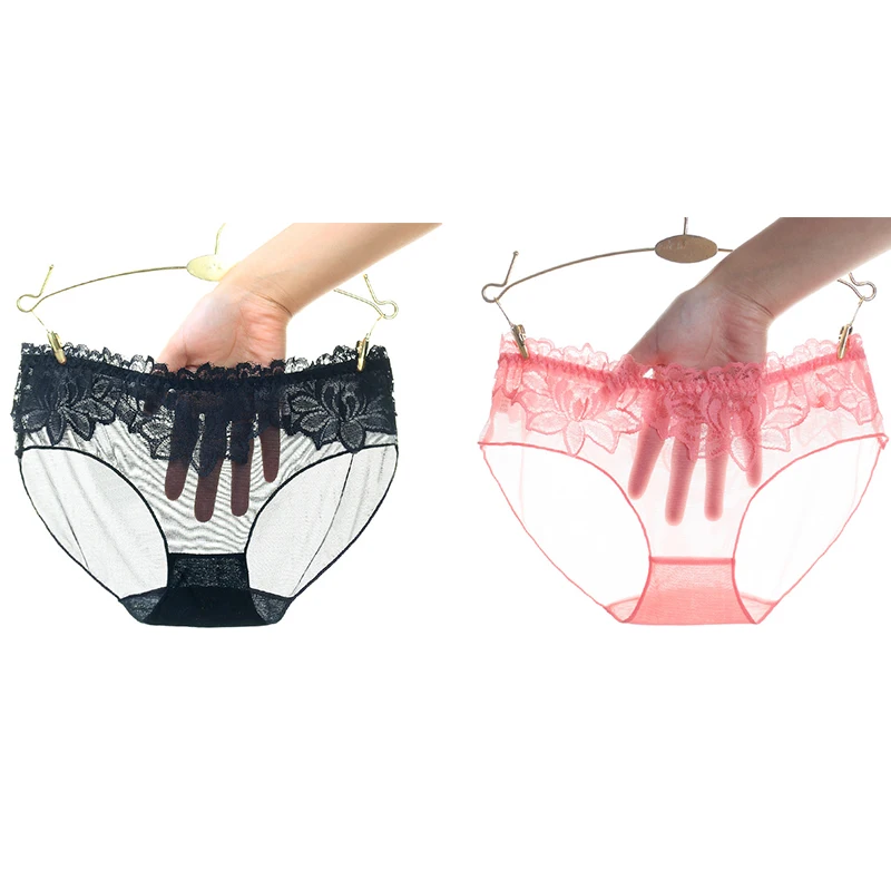 Сетчатое женское нижнее белье, сексуальные прозрачные кружевные трусы для девушек, сексуальные трусики с низкой талией, женские трусики танга, Calcinha 1/2 шт, 6875 - Цвет: black water