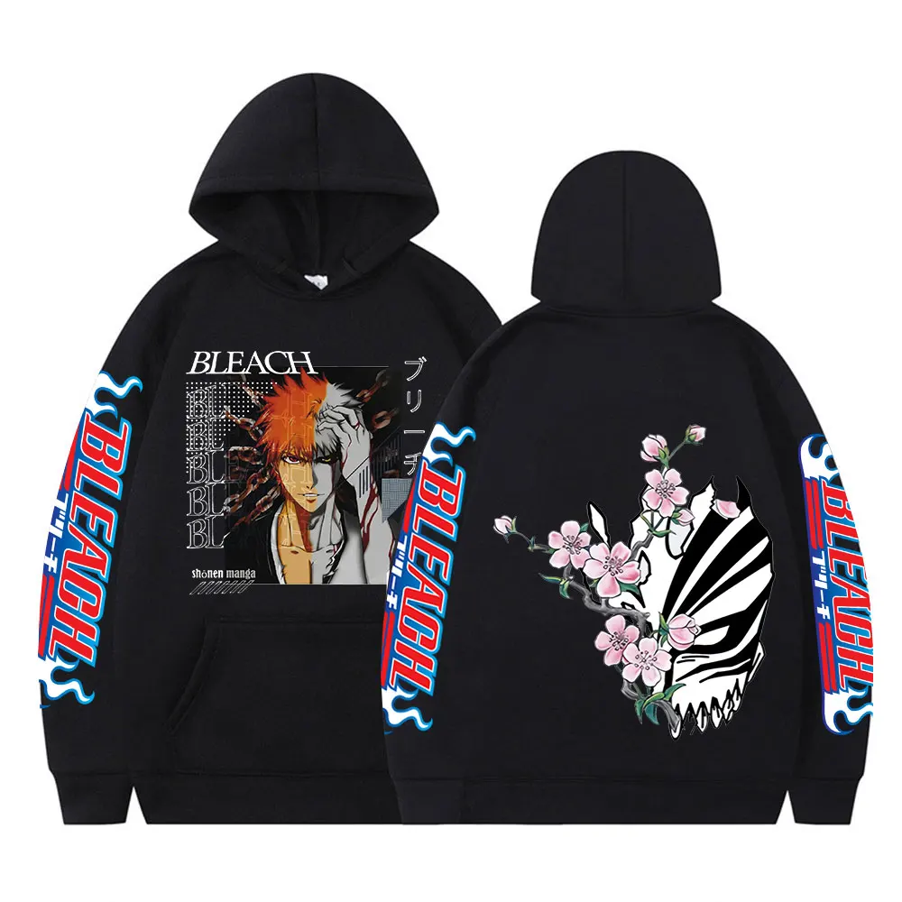 

Харадзюку отбеливатель Ichigo Kurosaki Аниме Манга толстовки мультфильм мужская женская одежда повседневные зимние свитшоты с длинным рукавом сп...