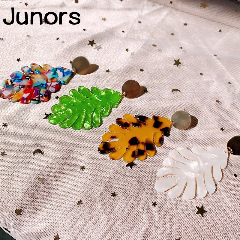 Винтажные богемные большие акриловые серьги в виде листьев для женщин