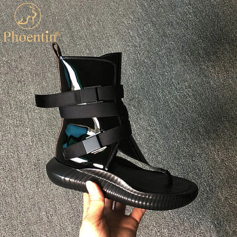 

Phoentin rome style summer boots Split Toes Belt Buckle Shoes Women Cool Boots flat gladiator sandals platform new 2020 FT1059