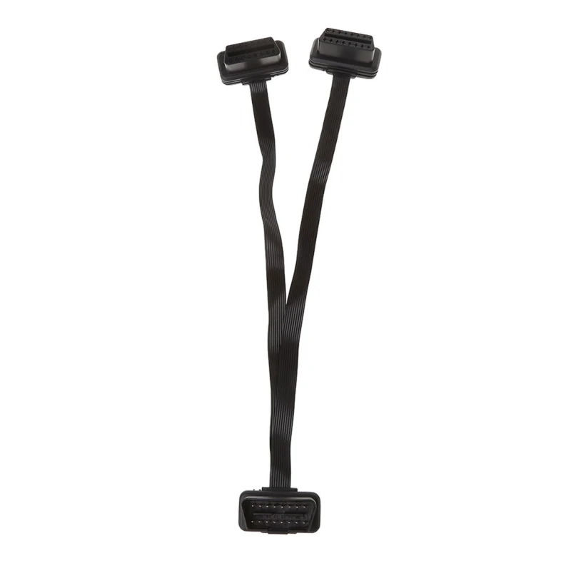 Новый 16 Pin OBD2 папа к двойному гнезду сплиттер плоский тонкий Y соединитель