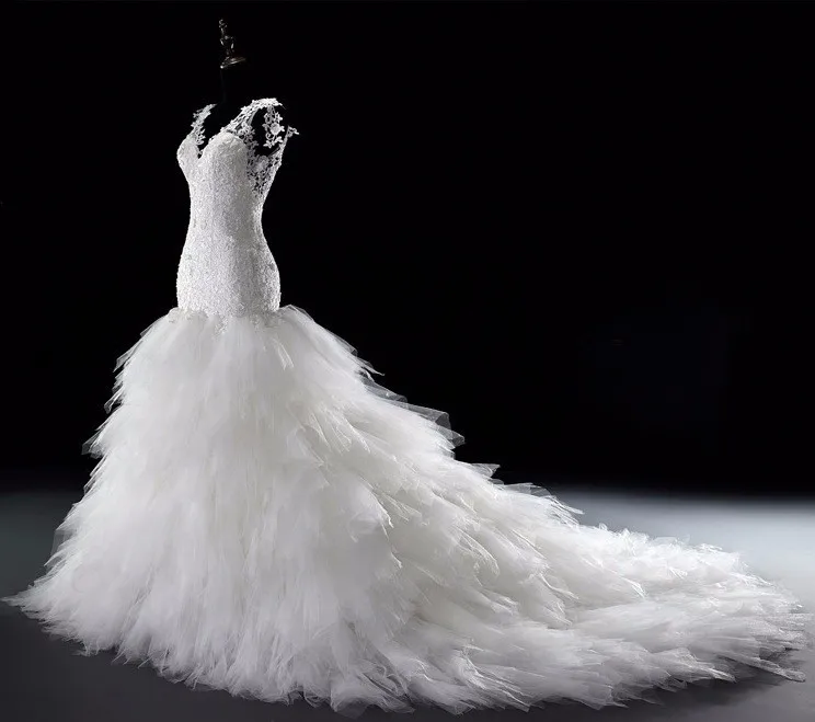 

Vestido de novia Vintage Luxury Lace Wedding Dress Tulle Bridal Gown