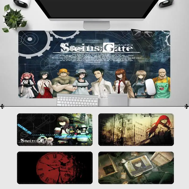 

Trend Steins Gate Mouse Pad Gamer Keyboard Maus Pad Desk Mouse Mat Game Accessories for overwatch/cs go/LOL