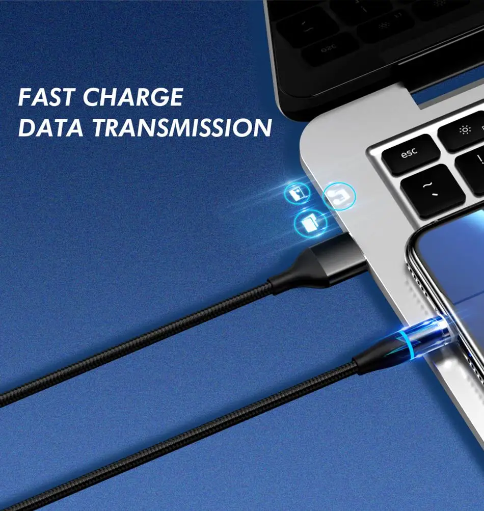 Jellico светодиодный кабель для быстрой зарядки Магнитный кабель usb type C Магнитный кабель USB кабель микро-зарядного устройства для iPhone samsung huawei
