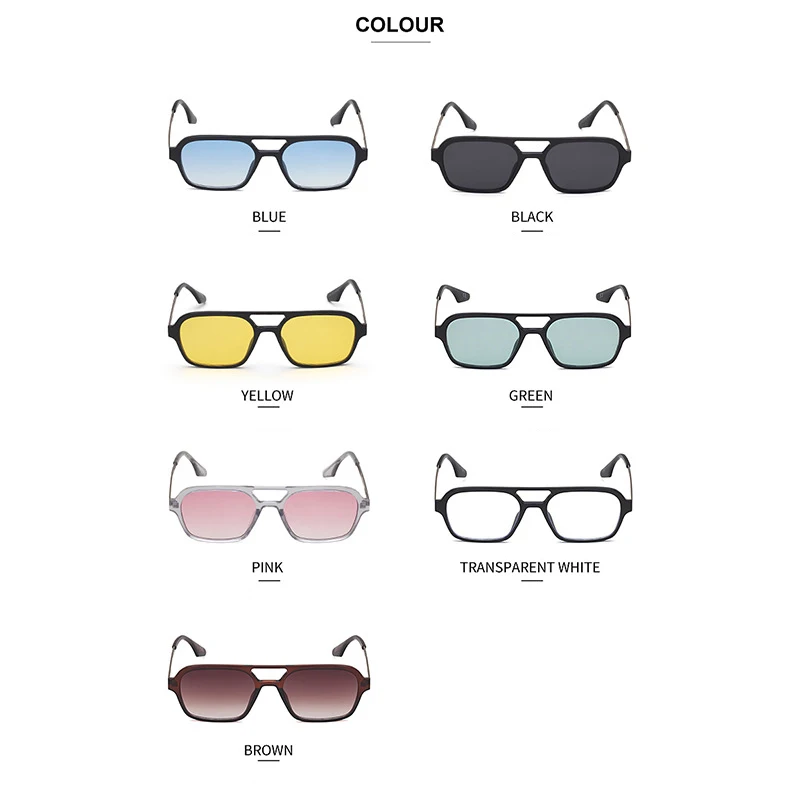 

OIMG Fashion Double Beam Vintage Small Frame Ladies Sunglasses Trendy Men Women 2021 New Design Street Photography Sunglasses