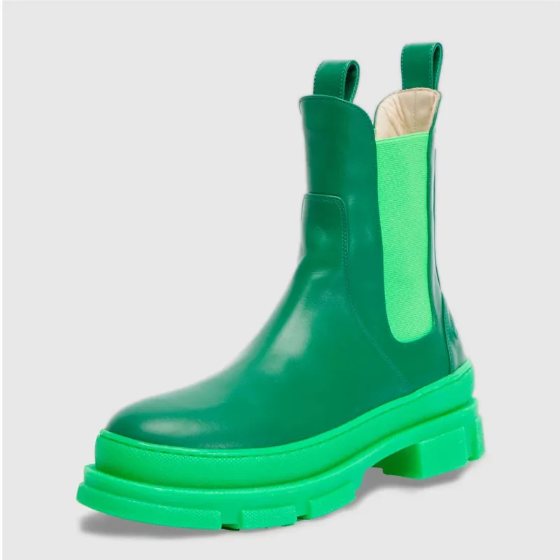 

ARQA Luxury Women Chelsea Boots Chunky Heel Platform Ankle Boots for Women Slip On Winter Shoes Platform Booties Brand Designer